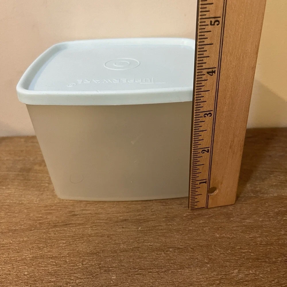 VTG Tupperware Sheer Freezer Storage Containers Mint Lids Made in USA Lot of‎ 2